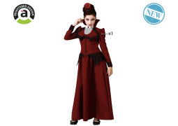 Costume enfant vampiresse bordeaux rayée