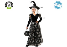 Costume enfant sorcière noir/argent