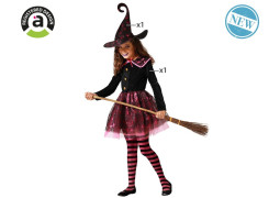 Costume enfant sorcière noir/rose