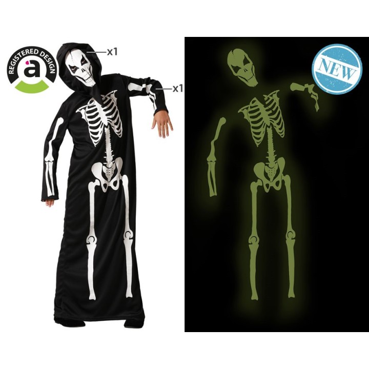 Costume enfant squelette phosphorescent