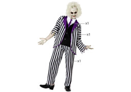 Costume homme fantôme rayé noir/blanc