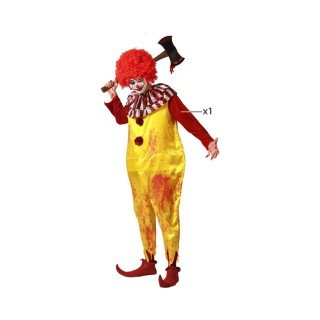 Costume homme clown jaune/rouge