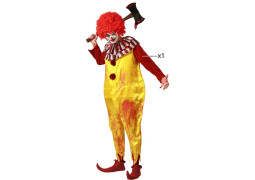 Costume homme clown jaune/rouge
