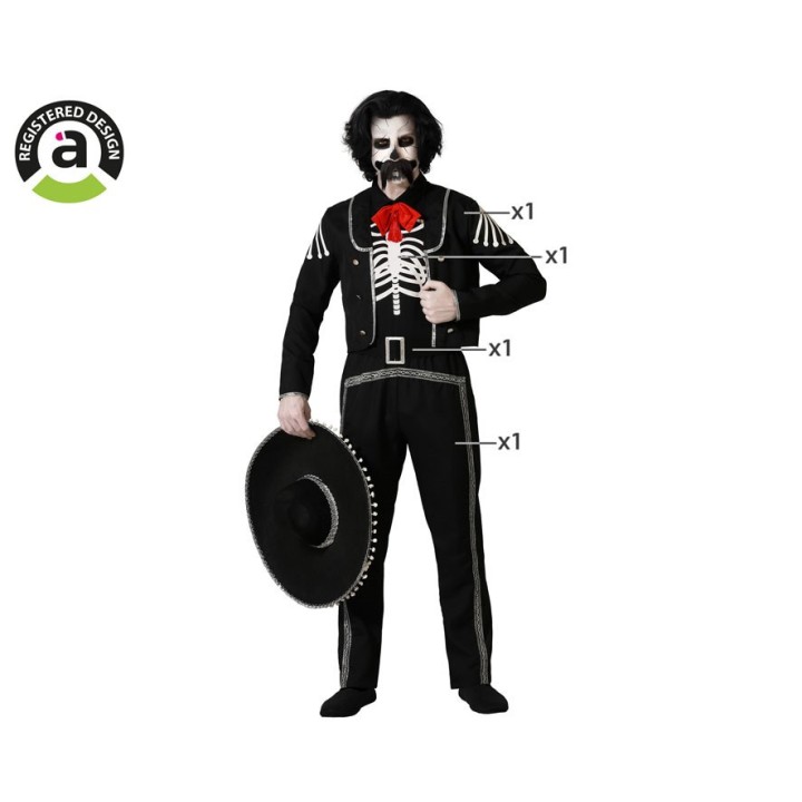 Costume homme squelette mexicain