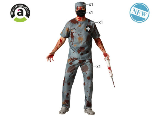 Costume homme docteur ensanglanté Costume homme docteur ensanglanté