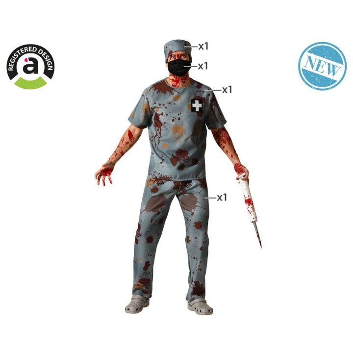 Costume homme docteur ensanglanté