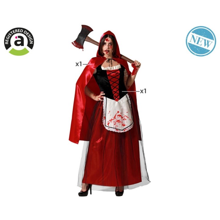 Costume femme chaperon rouge ensanglantée