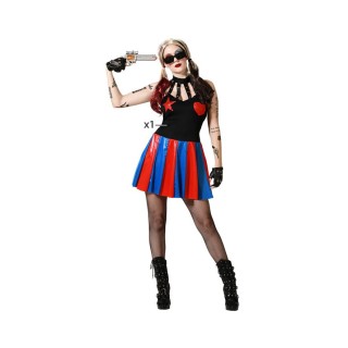 Costume femme Harley Quinn jupe rayée