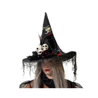 Chapeau sorcière tête de mort