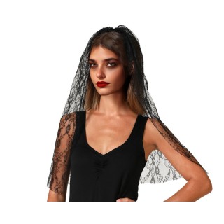 Serre tête voilette noire