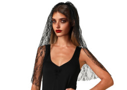 Serre tête voilette noire
