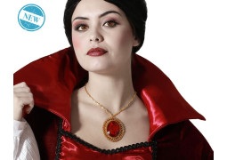 Collier médaillon rouge