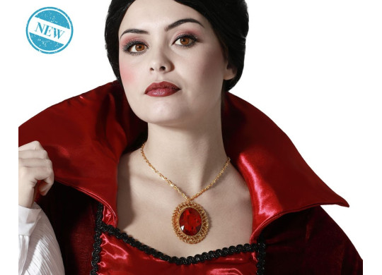 Collier médaillon rouge