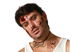Tatouage visage impact balle