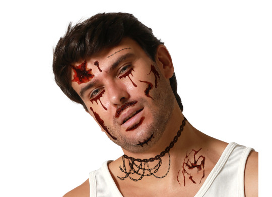 Tatouage visage impact balle