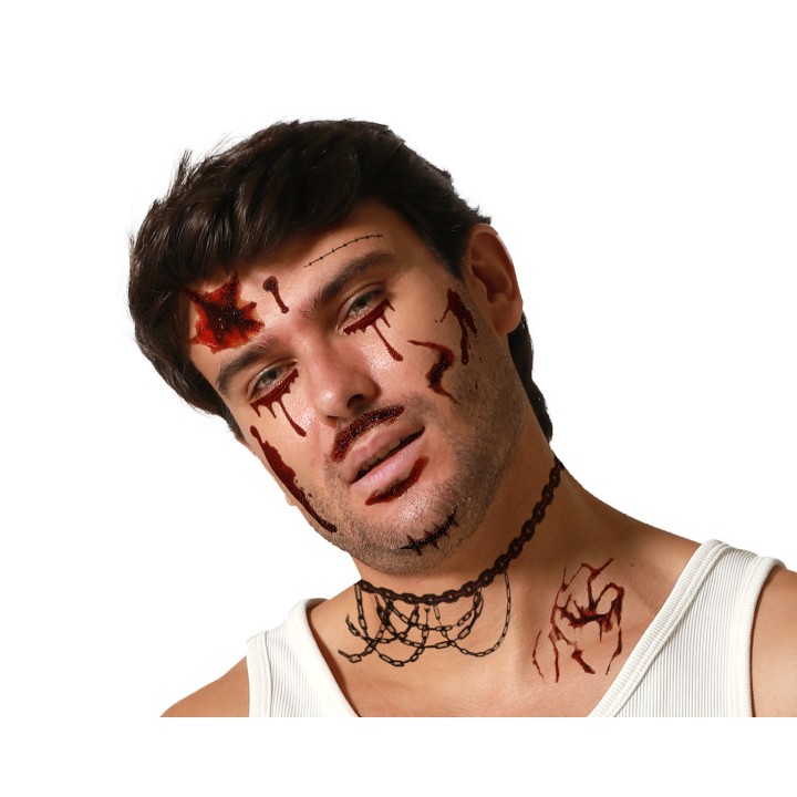 Tatouage visage impact balle
