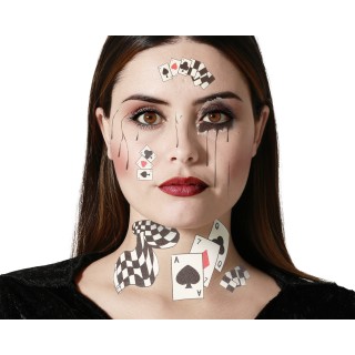 Tatouage visage jeu de cartes
