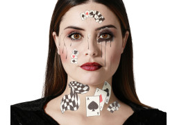Tatouage visage jeu de cartes