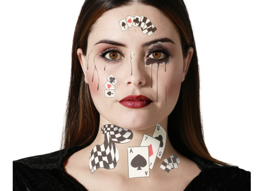 Tatouage visage jeu de cartes