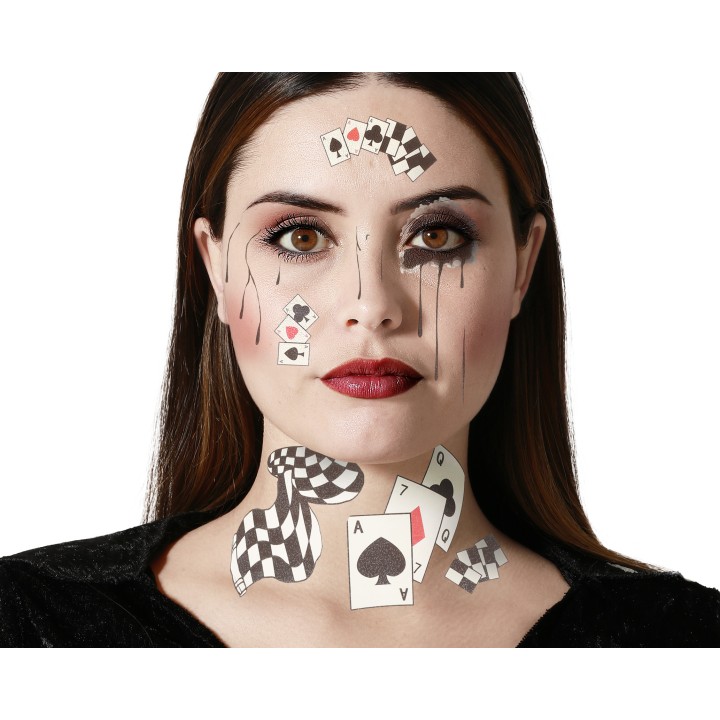 Tatouage visage jeu de cartes