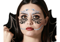 Tatouage visage squelette corbeau