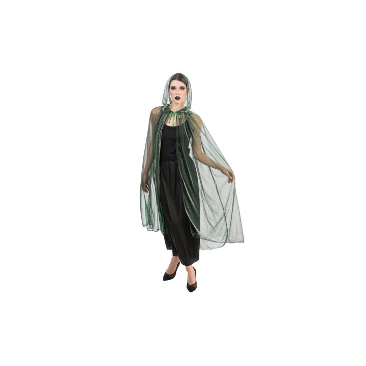 Cape adulte voile vert irisé