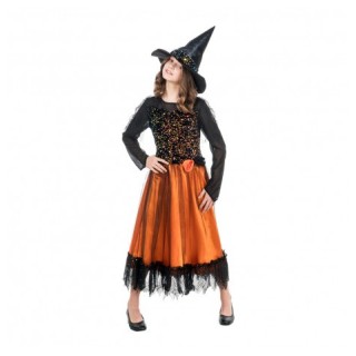 Costume enfant fille sorcière Lucinda orange