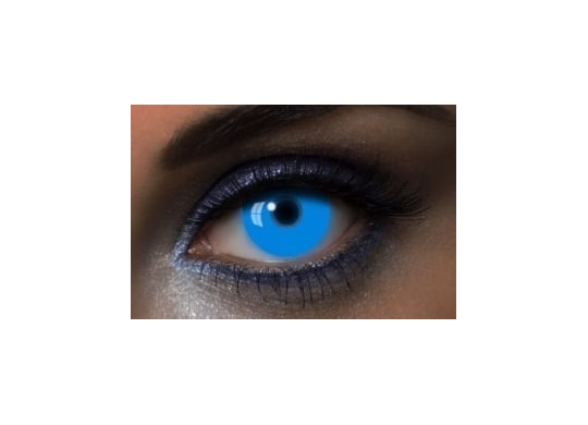 Lentilles de contact UV glow bleu