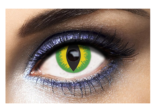 Lentilles de contact démon vert