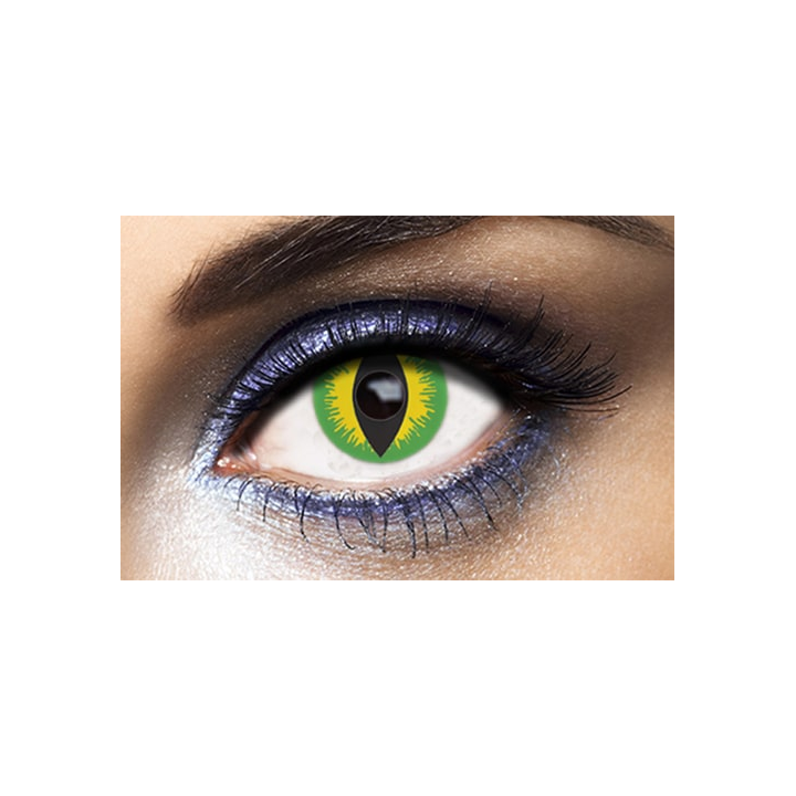 Lentilles de contact démon vert