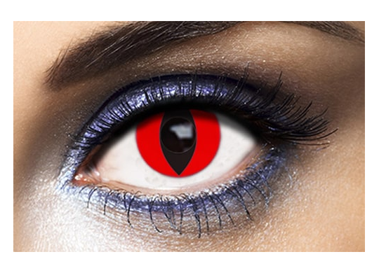 Lentilles de contact chat rouge