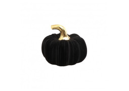 Citrouille floquée velours noir 11cms