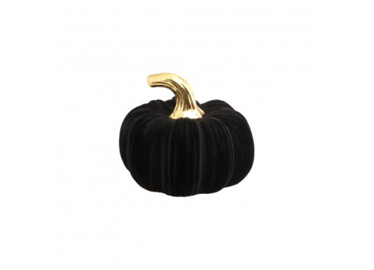 Citrouille floquée velours noir 11cms