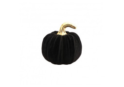 Citrouille floquée velours noir 15cms