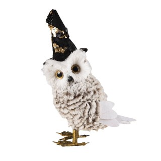 Chouette blanche avec chapeau