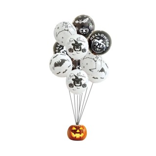 Ballon halloween noir/blanc x10