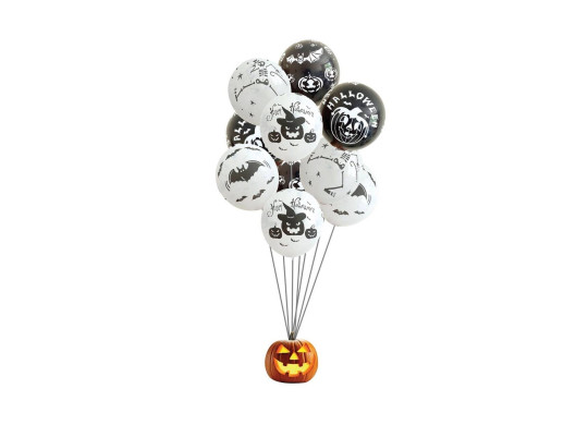 Ballon halloween noir/blanc x10