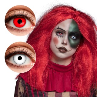 Duo lentilles de contact rouge/blanc
