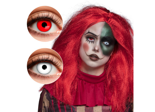 Duo lentilles de contact rouge/blanc