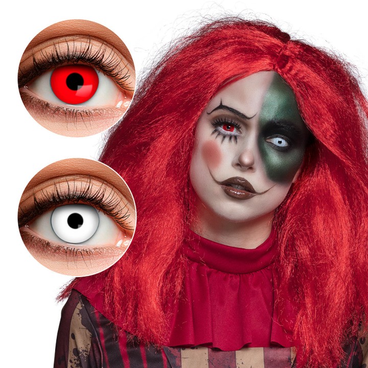 Duo lentilles de contact rouge/blanc