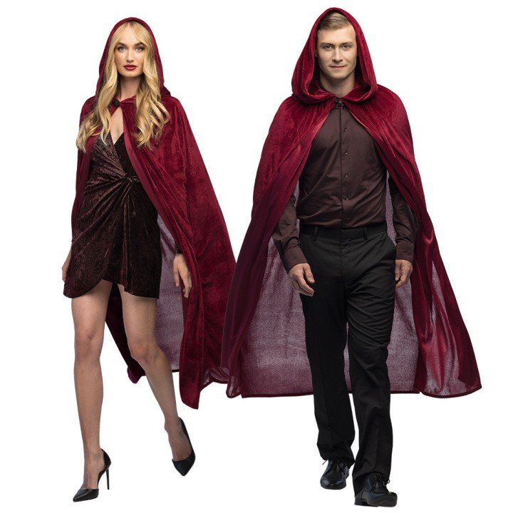Cape adulte velours bordeaux