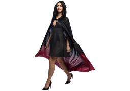 Cape adulte tissu noir/rouge