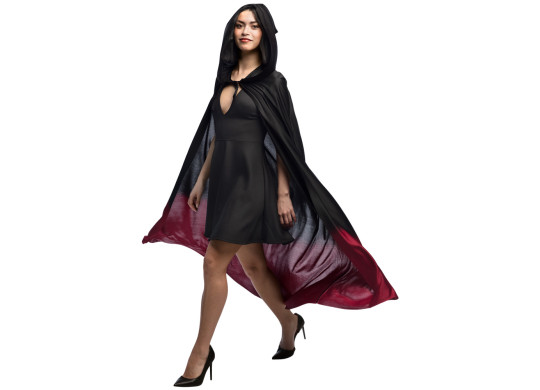 Cape adulte tissu noir/rouge Cape adulte tissu noir/rouge