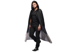 Cape adulte tissu noir/gris