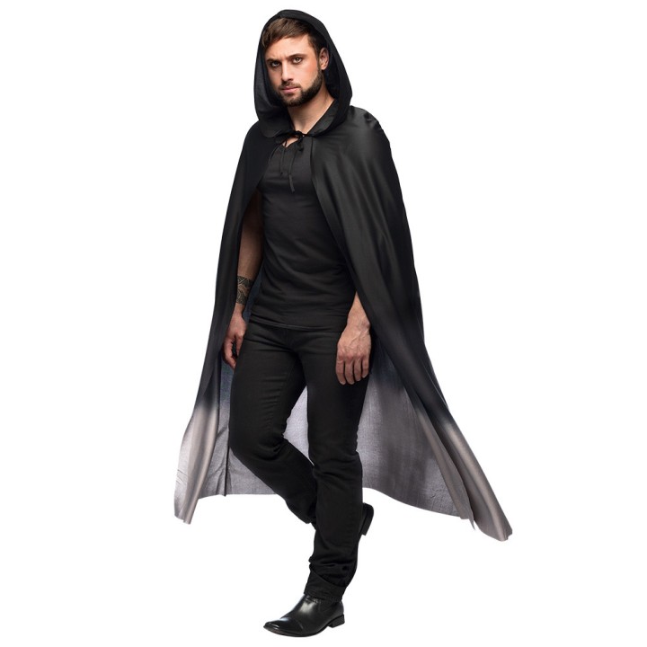 Cape adulte tissu noir/gris