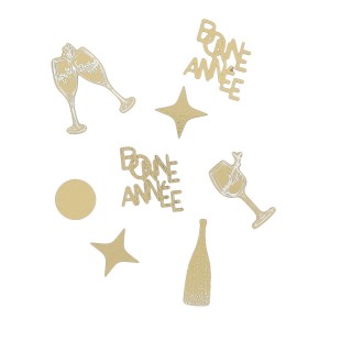 Confettis en bois "Bonne Année" - décoration de table nouvel an