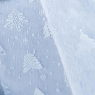 Chemin de table organza sapins blancs - Décoration de table Noël