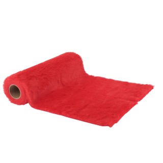 Chemin de table Fourrure Rouge – décoration de table pour noël