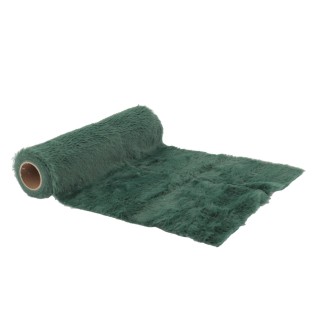 Chemin de table Fourrure Vert – décoration de table pour noël