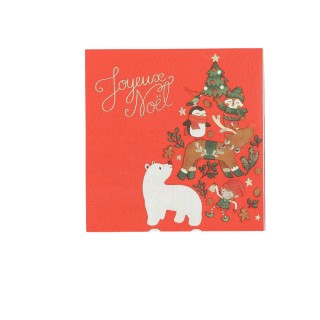 Serviettes cocktail "Joyeux Noël" conte de noël - décoration de table Noël et fête
